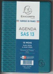  Agenda Exacompta 13476E  SAS 13 Winner - 2024-2025 - 9x13 cm - Semainier  - Format poche 
