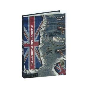 Quo Vadis - Agenda scolaire UNION JACK - Septembre 2016 à Août 2017 - rocking world- 12x17cm