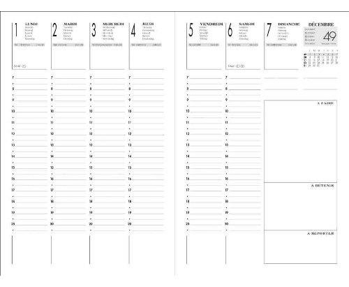 Agenda Lecas Classique - 1 semaine sur 2 pages - 10 x 15 cm