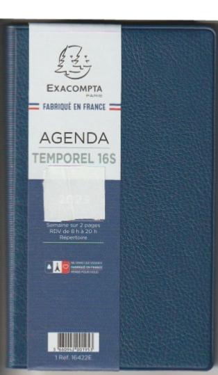 AGENDA SEMAINIER TEMPOREL 16S  9X16 CM JANVIER À JANVIER 16422E 2023