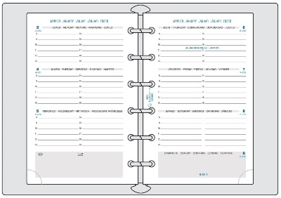 Exacompta Recharge Exatime 14 pour agenda scolaire 8,1x12,6cm Semainier Sept/Sept Année 2017 2018