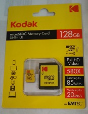 Kodak EKMSDM128GXC10K carte micro SD pour transfert des données haute vitesse