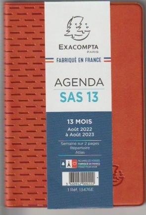 Agenda Exacompta - Recharge Exatime 17 10,5 x 17,2 cm Semainier Septembre  2023 à Décembre 2024 - 16 mois