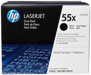  HP Ce255XD pack de 2 Toner noir grande capacité authentiques P3015