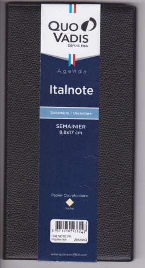 Quo Vadis -  Agenda Semainier de Poche ITALNOTE- Couverture Impala - 2025 - 8.8x17cm - 284206Q