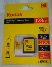 Kodak EKMSDM128GXC10K carte micro SD pour transfert des données haute vitesse
