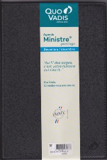 AGENDA QUO VADIS - MINISTRE PRESTIGE - 16X24CM - NOIR - ANNÉE 2023
