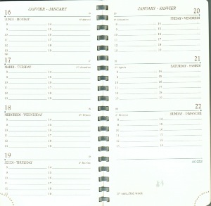 Mignon 16320M  Recharge spiralée agenda 2025 AS16R 154x78 mm 1 S / 2 Pages- Tranche Or