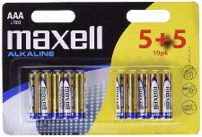 MAXELL PILES ALKALINE LR03 GD AAA  BOITE DE 5 PLUS 5 OFFERT