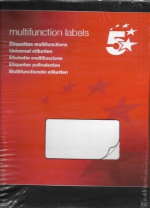 paquet de 20 Étiquettes A5 autocollant 10 feuilles Blanche pour laser et jet d'encre  A4