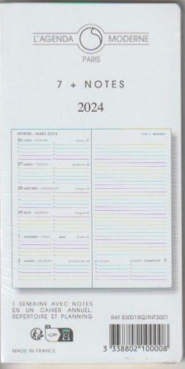 830018Q Agenda Moderne recharge 7 plus notes INT 3001 Version 2024