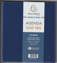 Agenda a spirale Exacompta SAD 18 Sept 2025 a Déc 2026 semaine sur 2 pages 7 Jours complets 15X17
