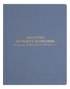 Registre d'objets mobiliers pour antiquaires garagistes brocanteurs Exacompta 4440E