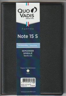 Quo Vadis Note 15 S Impala agenda  Civil Semainier 10x15 cm Noir - Année 2025