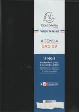 EXACOMPTA Agenda SAD 29 Winner Noir 2025-2026 21x29.7cm Semainier
