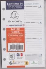 Recharge Exatime 14 semainier millésimé 2 pages par semaine - 126 x 81 mm 14212E -2025-2026