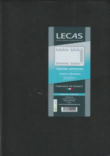  AGENDA BUREAU LECAS - semainier 2024 - 210 x 29 mm - couverture grainée noire