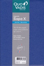 QUO VADIS Agenda Civil  SAPA X Couv Plast Grainée Bleu 10 x 15 cm