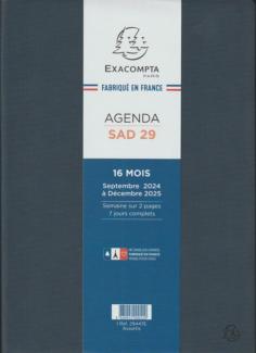 EXACOMPTA Agenda SAD 29 Winner Noir 2025-2026 21x29.7cm Semainier