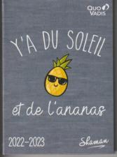 Agenda journalier 12x17 Quovadis  textagenda "Y'A DU SOLEIL ET DE L ' ANANAS"  août 2022 à Juillet 2023 