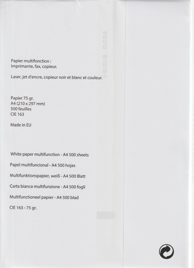 Clairefontaine - Papier blanc - A4 (210 x 297 mm) - 90 g/m² - 2500 feuilles  (carton de 5 ramettes)