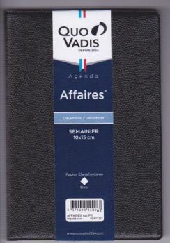 Quo Vadis Affaires Impala agenda  Civil Semainier 10x15 cm Noir - Année 2025