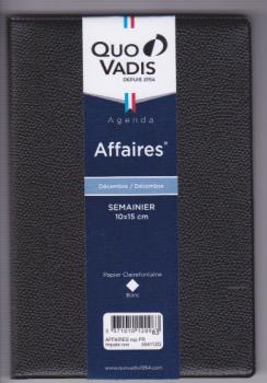 Quo Vadis Affaires Impala agenda  Civil Semainier 10x15 cm Noir - Année 2024