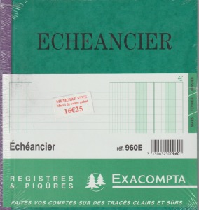 Exacompta 960E cahier Echeancier 80 Pages