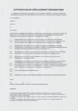 lot de 90  attestation de déplacement dérogatoire imprimé sur papier 