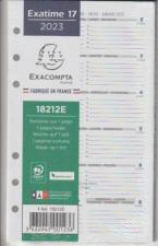 Agenda  Exacompta 18212E Recharge Exatime 17 1 semaine sur 1 page horizontal Année 2023