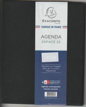  Agenda EXACOMPTA ESPACE 22   18 x 23  1 semaine sur 2 pages 224721E -