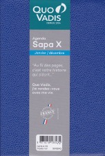 QUO VADIS Agenda Civil  SAPA X Couv Plast Grainée Bleu 10 x 15 cm