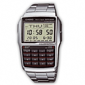 Casio DBC-32D-1AES calculatrice 8 Chiffres montre éclairage led auto, Bracelet en acier inoxydable