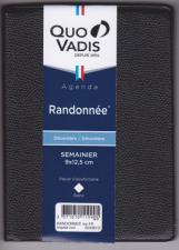  Agenda de poche QUO VADIS RANDONNEE couverture Impala noir 9x12,5cm - 1 semaine sur 2 pages