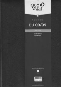 AGENDA Quo Vadis  Semainier EU 09 / 09 Sept 2020 Sept 2021 , 21x29.7cm, Couv. Impala Noir