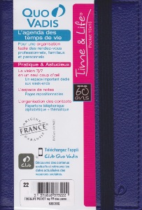 AGENDA 10X15 Quo Vadis -539083Q - Agenda Semainier Time Life Pocket  2017,  Quo Vadis