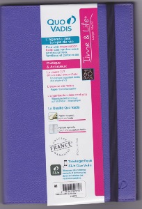 Quo Vadis Agenda Semainier Time & Life Large 16x24cm  2022  Violet