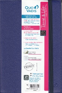 Quo Vadis - Agenda Semainier Time & Life Large 16x24cm - 2020- Bleu perse