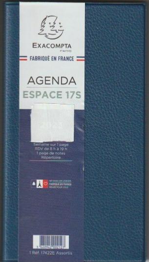  Exacompta - Semainier espace 17S - 9 x17,5 cm - 2025 -17422E
