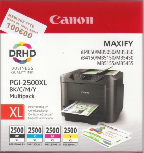 CARTOUCHE CANON PGI-2500XL MULTI PACK DE 4 CARTOUCHES D'ENCRE NOIR ET TROIS COULEURS  "9254" MB5350