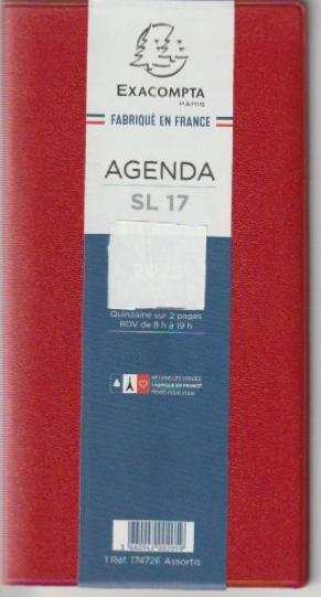 Agenda Exacompta 2024 - Modèle SL 17 référence 17270E en vente à Lyon -  Papeterie Gouchon