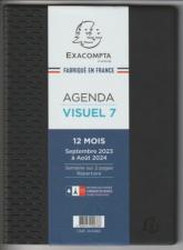 Agenda Winner, Visuel 7 de sept à sept, format 15 x 21 cm, 1 semaine sur 2 pages, 2024-2025