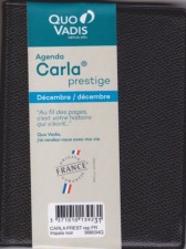 Quo Vadis  Impala  Carla Prestige  Agenda Civil Semainier 8x10,5 cm Noir - Année 2021