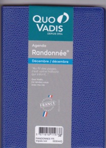 Agenda de poche QUOVADIS RANDONNEE couverture Impala noir 9x12,5cm  1 semaine sur 2 pages version 2026