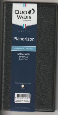 Quo Vadis 374071Q Agenda Civil Planorizon - 8,8x17cm - Noir - Année 2022