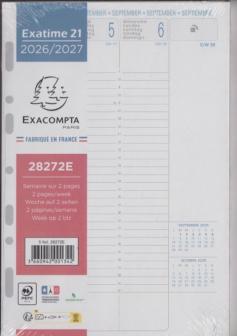 EXACOMPTA 28272E   Recharge Exatime 21 14,2x21 cm Semainier 2026-2027
