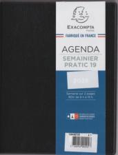 Exacompta 194421 Agenda semainier pratic avec couverture plastique Jan à Déc Noir Année 2025