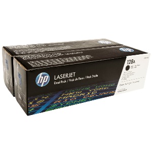 HP 128A Black Dual Pack LaserJet Cartouche Toner  (CE320AD)