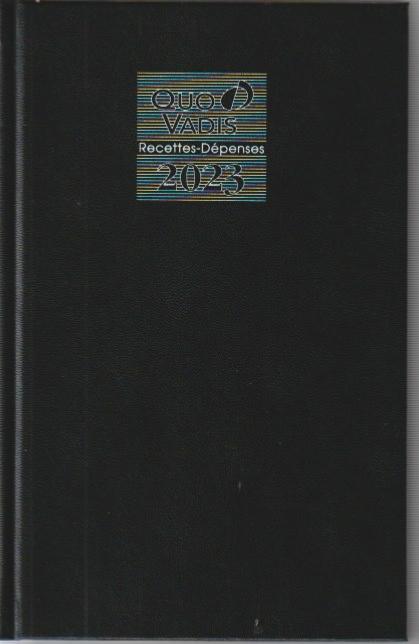 Agenda quo vadis  Recettes et Depenses 2023  21 x 13,5 cm Noir