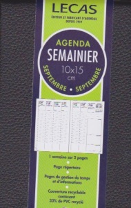 Agenda semainier Lecas 10X15 CM sept 2022 à sept 2023